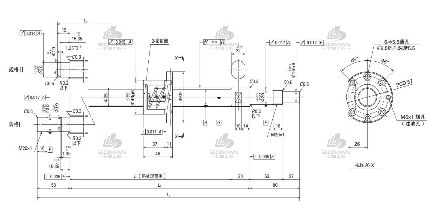 W2502SA-2P-C5Z4-FA标准滚珠丝杠