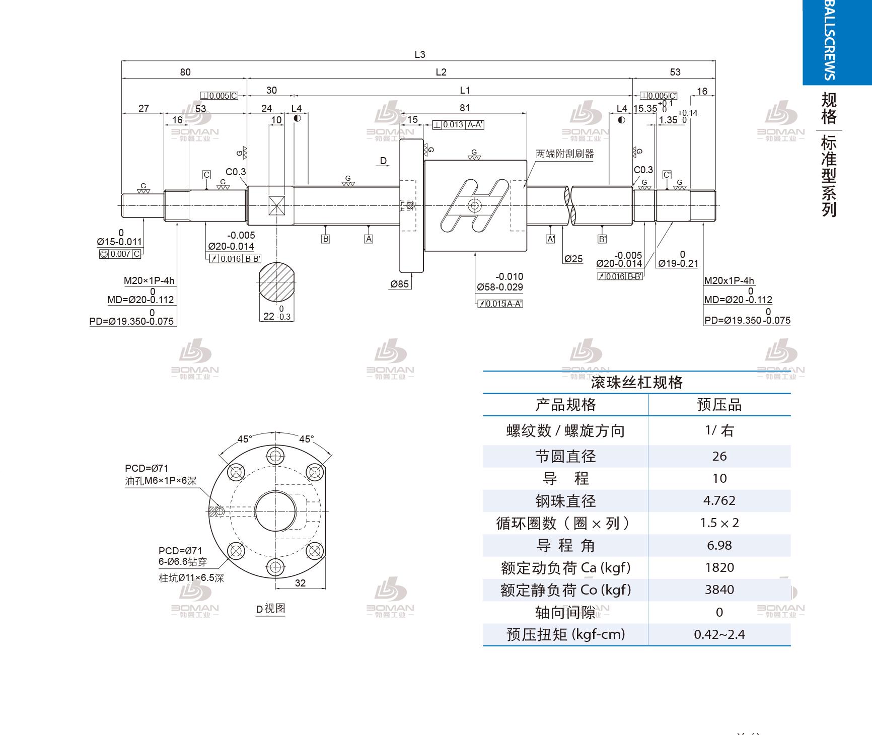 PMI 1R25-10A2-1FSWC-970-1133-0.018 pmi 滚珠丝杠安装